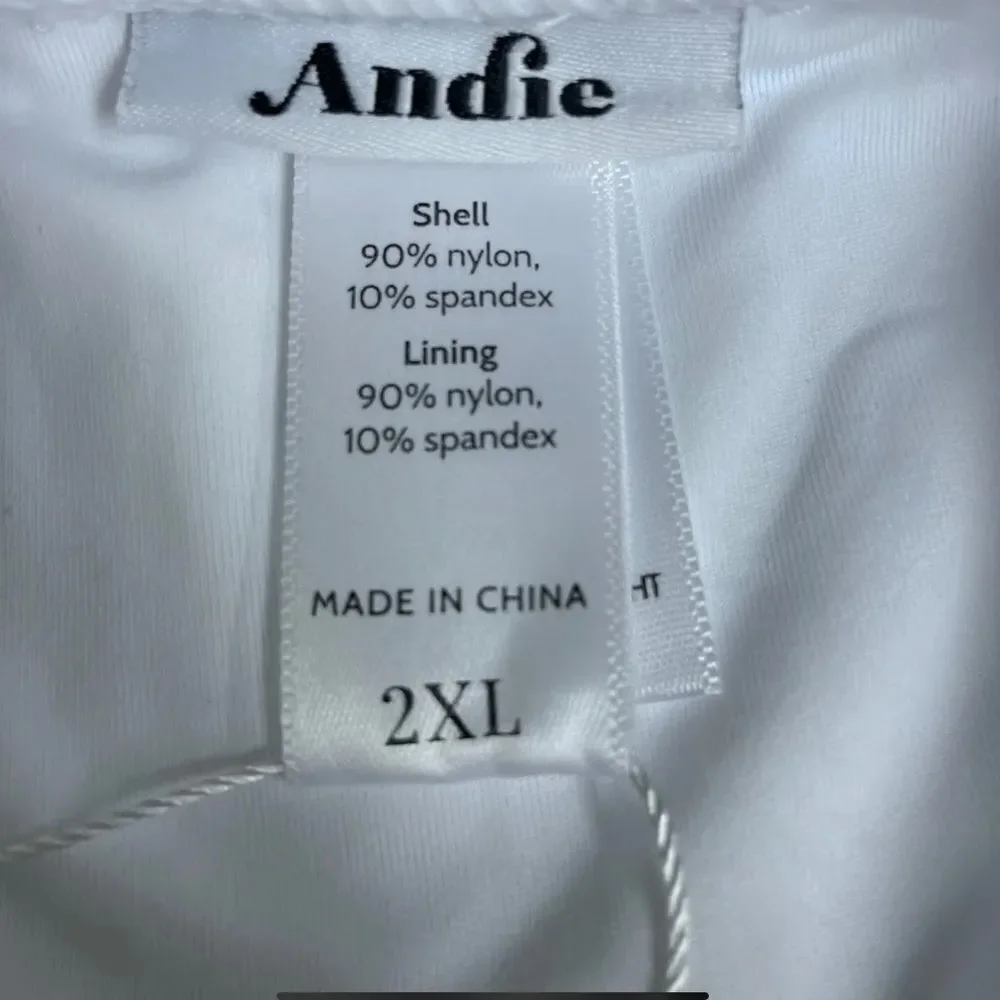 NWT Sz XXL Andie The Tulum *Ribbed* One Piece Swimsuit White